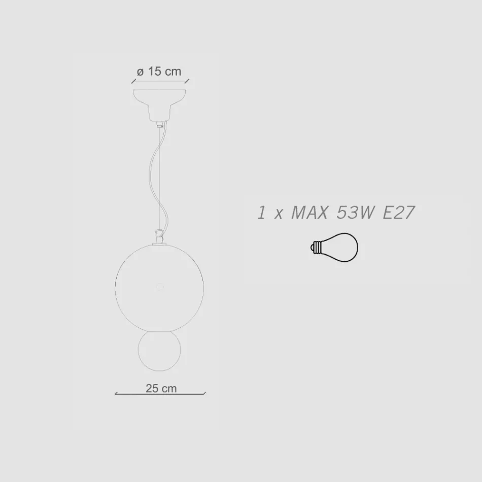 Round Ceramic Suspension Lamp Made in Italy - Bumbum Viadurini