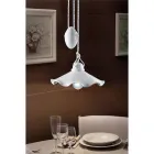 Ups and Down Suspension Lamp in Wavy Glossy Ceramic - Belluno Viadurini