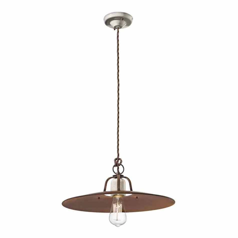 Hanging lamp Ferroluce craft industrial style Viadurini
