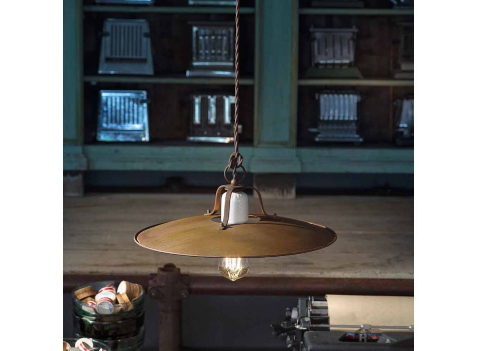 Hanging lamp Ferroluce craft industrial style Viadurini
