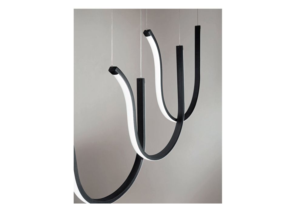 Triple Suspension Lamp with Rectangular Base in Painted Metal - Fir Viadurini
