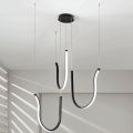Triple Suspension Lamp with LED Light in Painted Metal - Fir