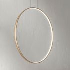 Round Vertical Suspension Lamp with Adjustable Length Cables - Chestnut Viadurini