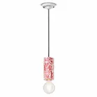 Cylindrical Suspension Lamp Colored Ceramic Made in Italy - Ferroluce Pi Viadurini