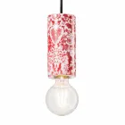 Cylindrical Suspension Lamp Colored Ceramic Made in Italy - Ferroluce Pi Viadurini