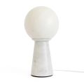 Conical Lamp with White Sphere and Marble Base Made in Italy - Tobio
