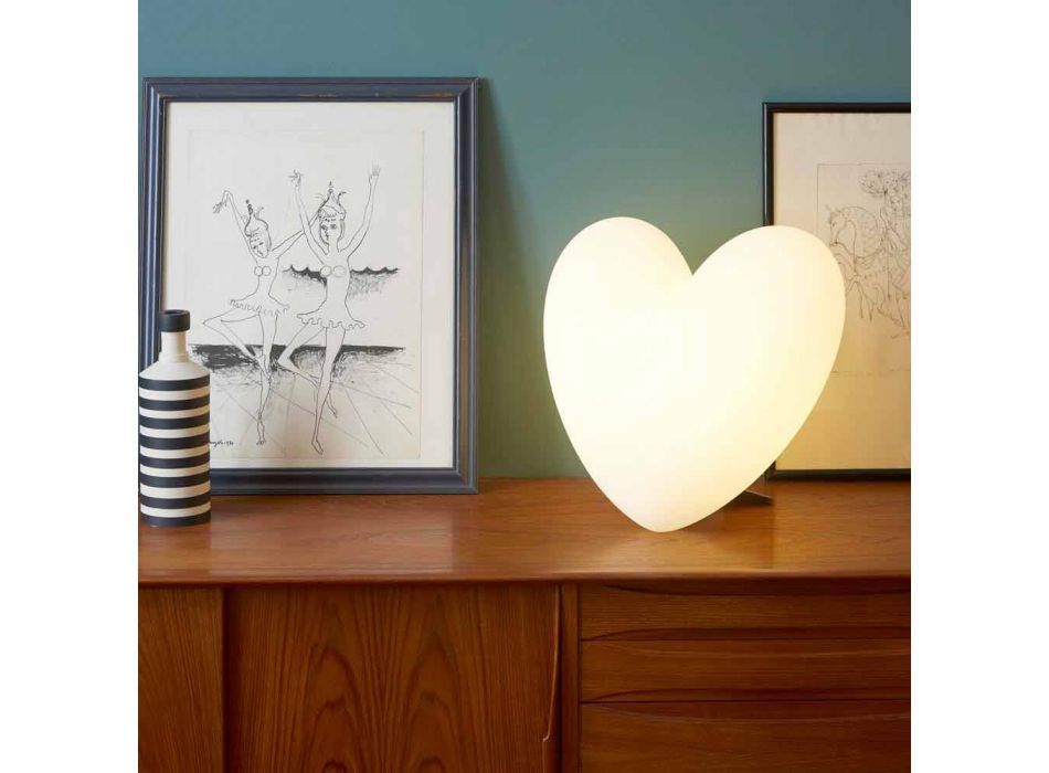 Colored Slide Love table lamp heart made in Italy Viadurini