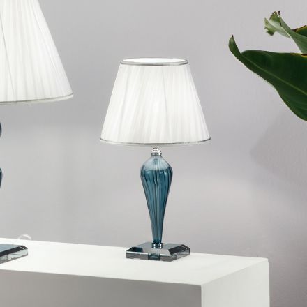 Classic Hand Made Glass Support Lamp Rigaton and Metal - Fievole Viadurini