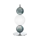 Three-Light Glass and Metal Table Lamp Made in Italy - Lumira Viadurini