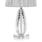 Classic Crystal Table Lamp and Luxury Square Lampshade - Squilla Viadurini