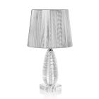 Classic Crystal Table Lamp and Luxury Square Lampshade - Squilla Viadurini