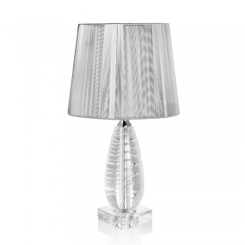 Classic Crystal Table Lamp and Luxury Square Lampshade - Squilla