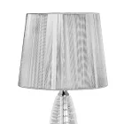 Classic Crystal Table Lamp and Luxury Square Lampshade - Squilla Viadurini