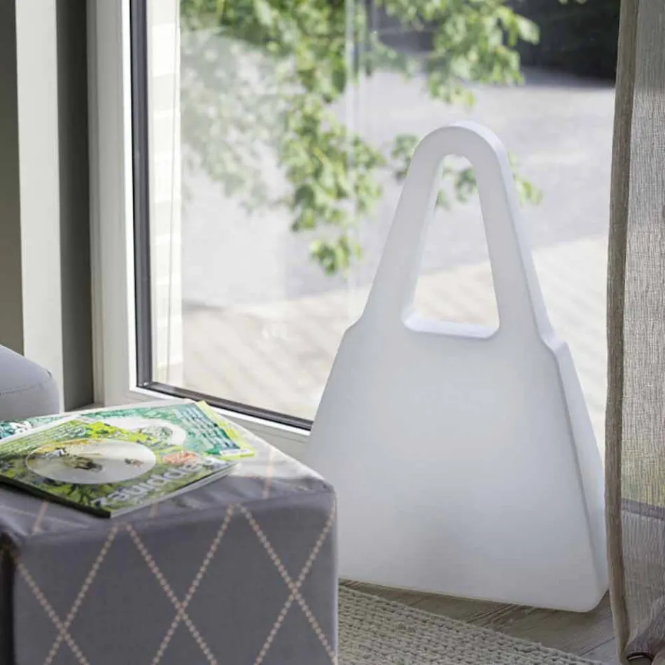 Table Lamp in White Plastic of Modern Design for Indoor - Borsastar Viadurini