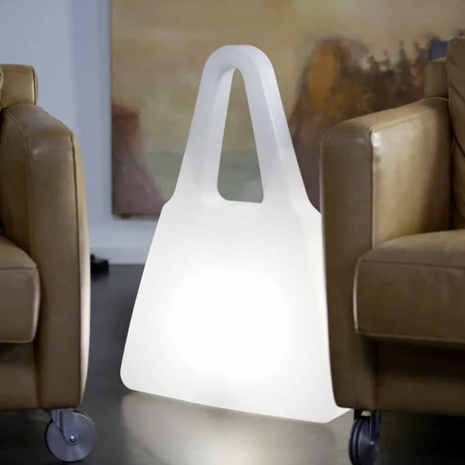 Table Lamp in White Plastic of Modern Design for Indoor - Borsastar Viadurini