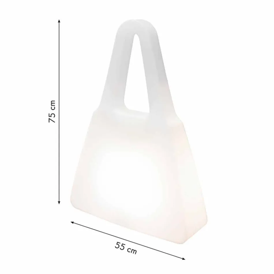 Table Lamp in White Plastic of Modern Design for Indoor - Borsastar Viadurini