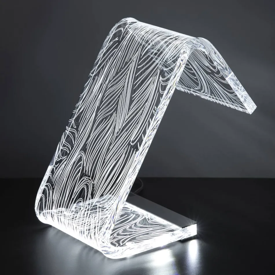 LED Standing Lamp Acrylic Crystal Laser Decoration - Possett Viadurini