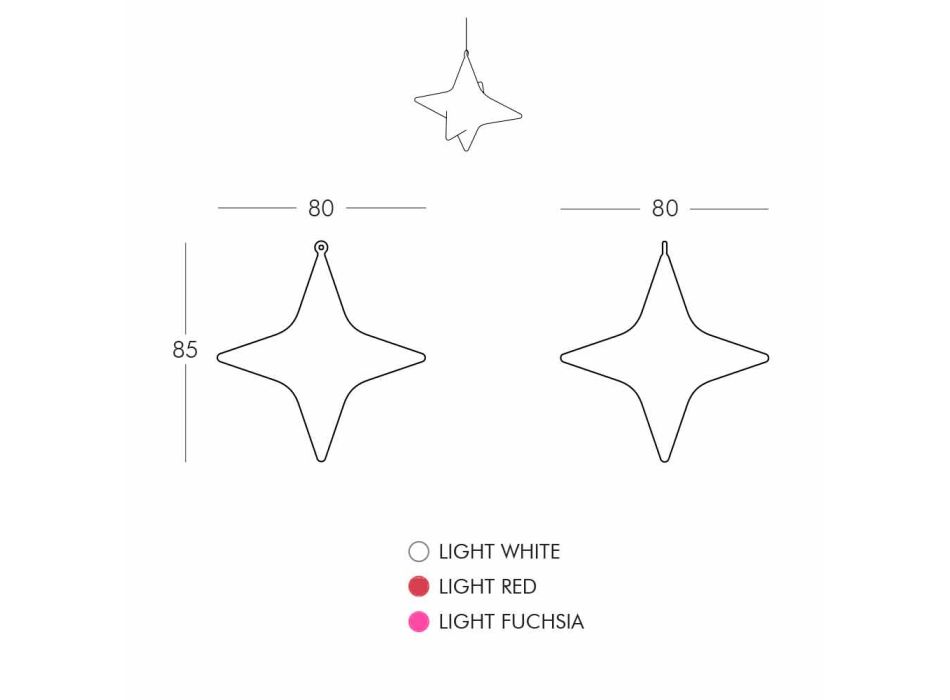 Star-shaped LED Outdoor Suspension Lamp Design by Slide - Sirio Viadurini