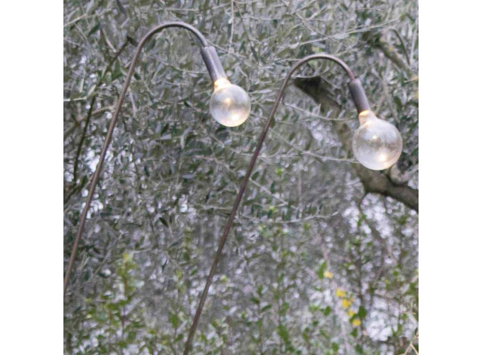 Artisan Outdoor Lamp in Iron and Decorative Glass Made in Italy - Beba
