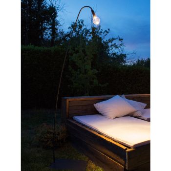 Artisan Outdoor Lamp in Iron and Decorative Glass Made in Italy - Beba