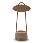 Outdoor Lamp with Planter in Clay, Aluminum and Brass - Cappello Viadurini