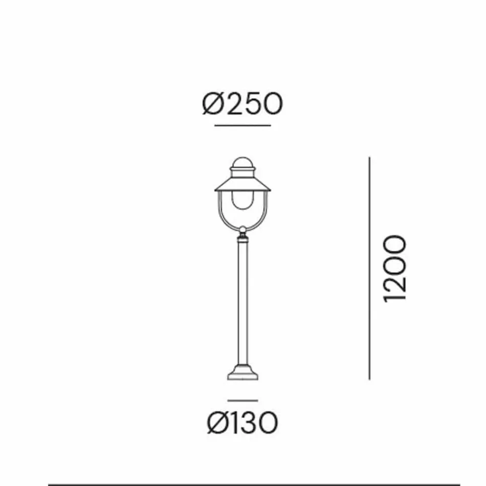 Garden Lamp Lamppost Vintage Brass and Copper 3 Sizes - Borgo by Il Fanale Viadurini