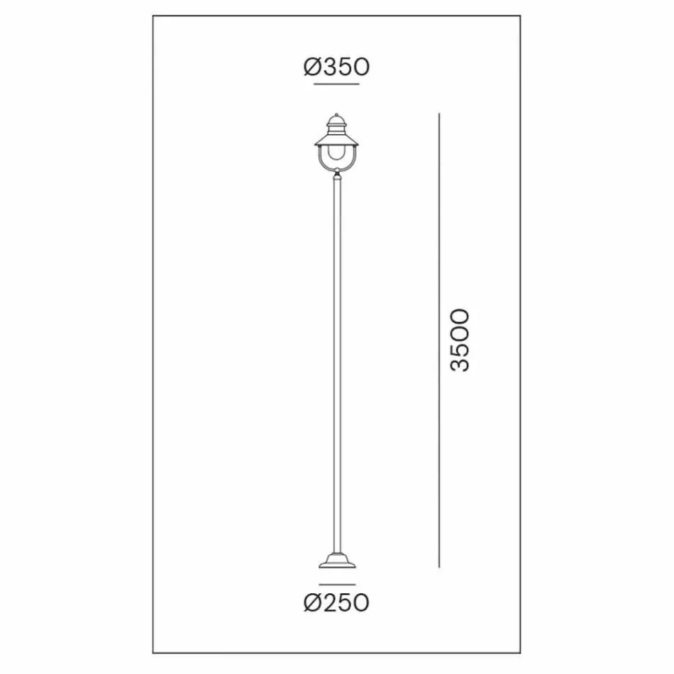 Garden Lamp Lamppost Vintage Brass and Copper 3 Sizes - Borgo by Il Fanale Viadurini