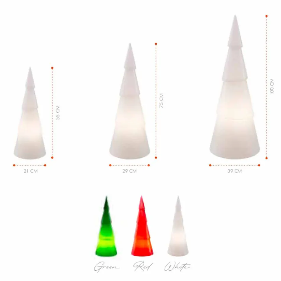 Indoor or Outdoor Lamp in White, Red or Green Plastic - Alberostar Viadurini