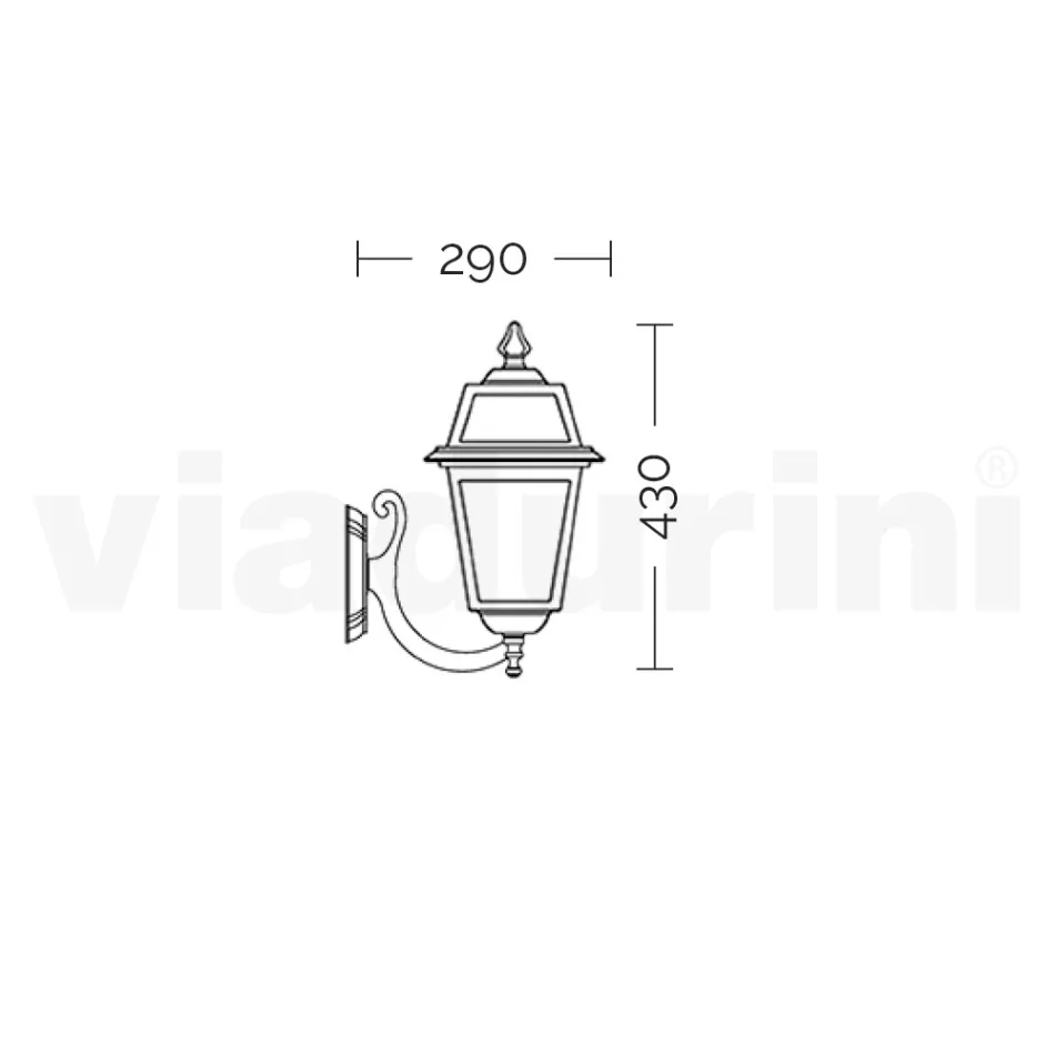 Outdoor Wall Lamp in Die-Cast Aluminum and Glass Made in Italy - Elric Viadurini