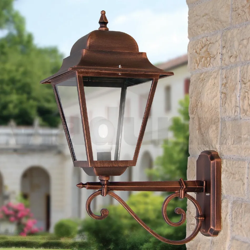 Outdoor Wall Lamp in Aluminum and Transparent Glass - Alchemist Viadurini