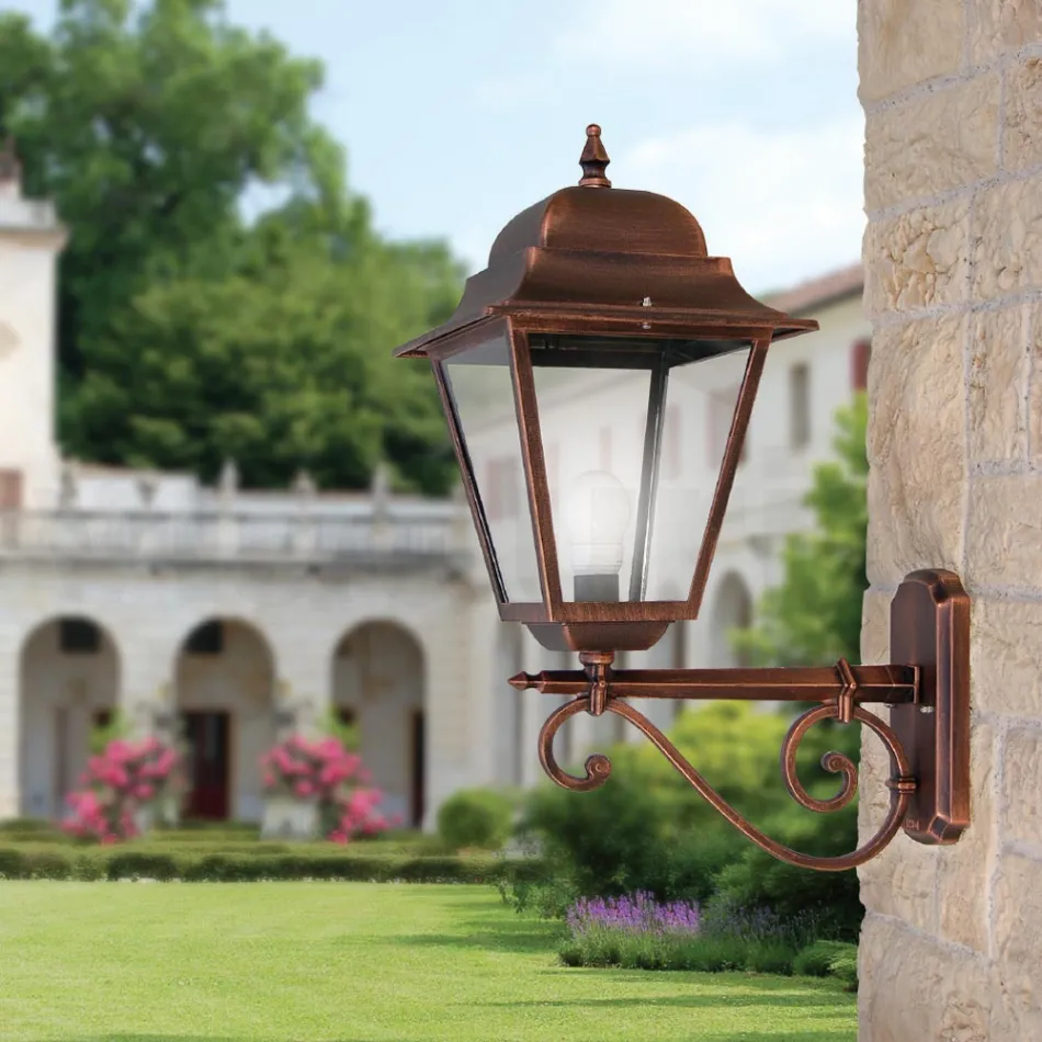 Outdoor Wall Lamp in Aluminum and Transparent Glass - Alchemist Viadurini