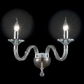 Classic 2 lights wall sconce made of glass and crystal Ivy
