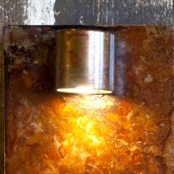 Artisan Wall Lamp in Iron Corten Finish Made in Italy - Cialda