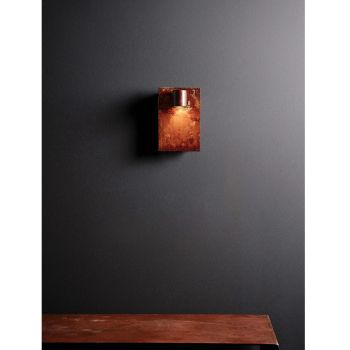 Handmade Iron Wall Lamp Corten Finish Made in Italy - Cialda