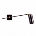 Black Artisan Wall Lamp with Brass Details Made in Italy - Master