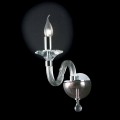 Designer wall sconce made of glass and crystal Ivy, made in Italy