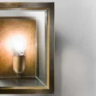 from large wall lamp in brass and glass panel Il Fanale Viadurini