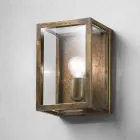 from large wall lamp in brass and glass panel Il Fanale Viadurini