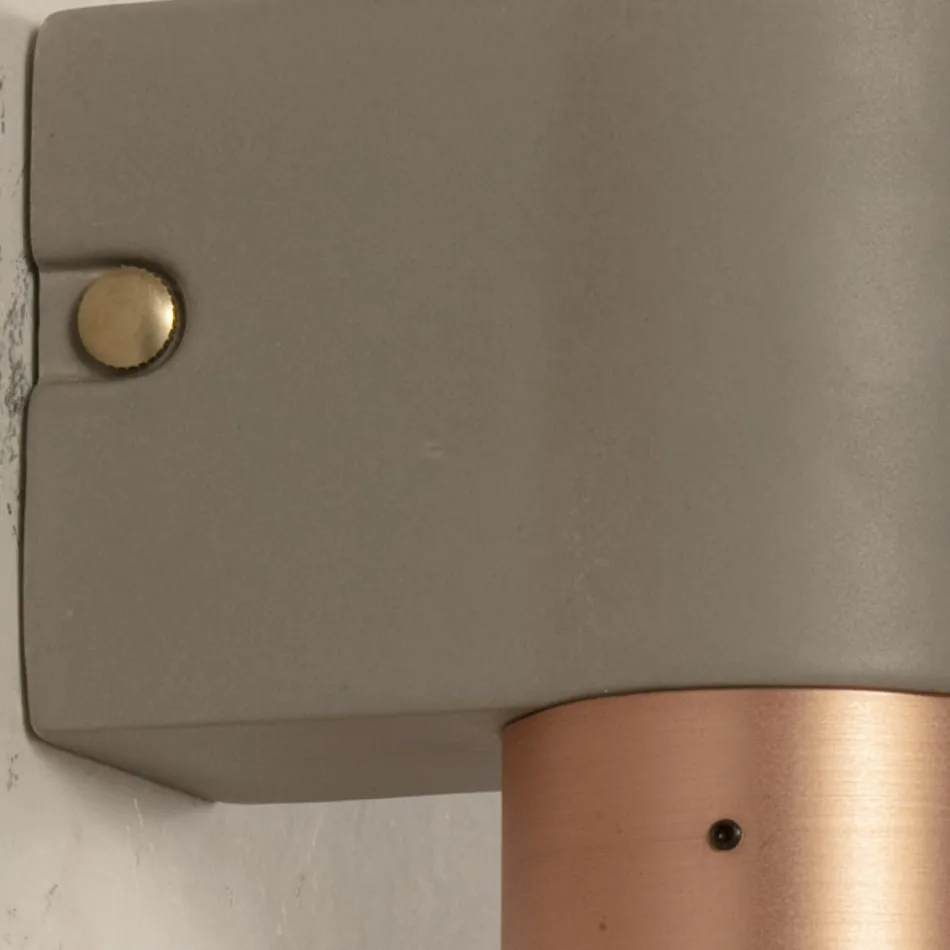 Wall Lamp in Ceramic and Copper Handmade in Italy - Toscot Match Viadurini