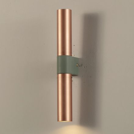 Wall Lamp in Ceramic and Copper Handmade in Italy - Toscot Match Viadurini