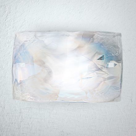 Hand Blown Mother of Pearl Glass Wall Lamp in Venice - Chrystal Viadurini