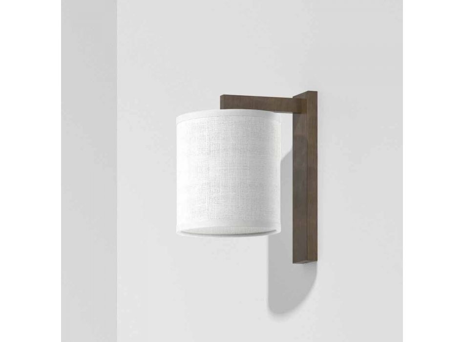 Modern Metal Wall Lamp with Linen Lampshade Made in Italy - Bali Viadurini