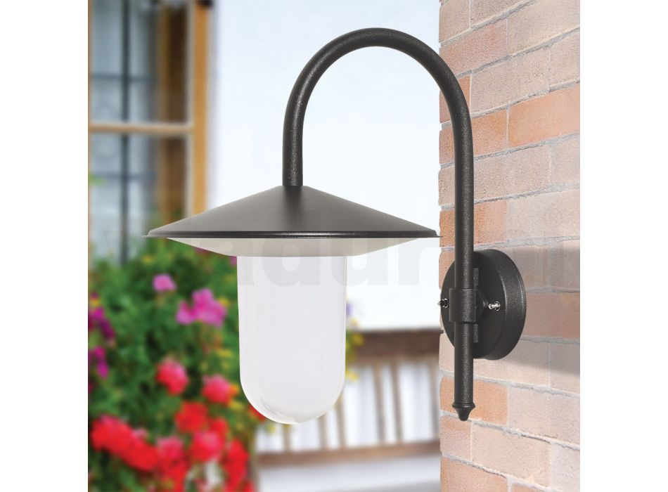 Outdoor Wall Lamp in Gray Aluminum Made in Italy - Belen Viadurini