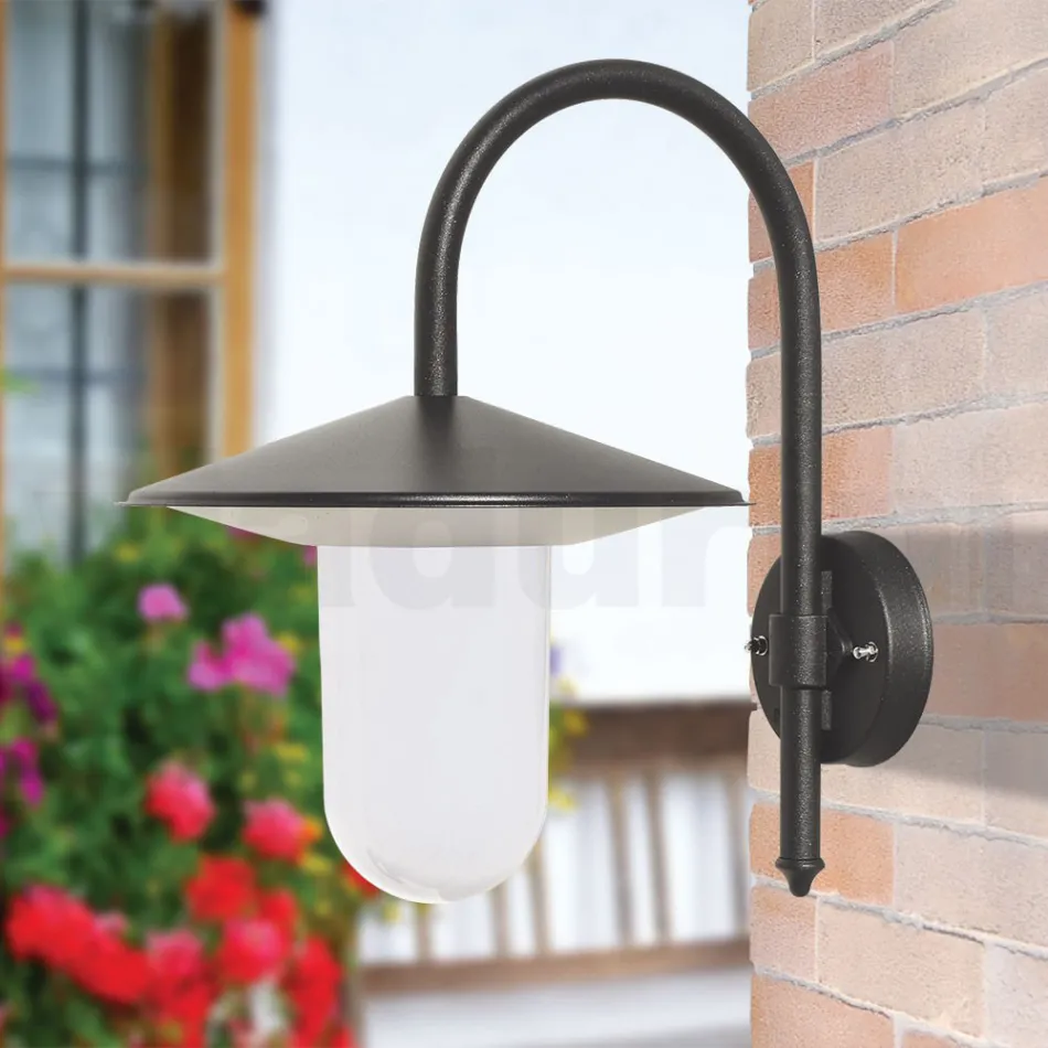 Outdoor Wall Lamp in Gray Aluminum Made in Italy - Belen Viadurini