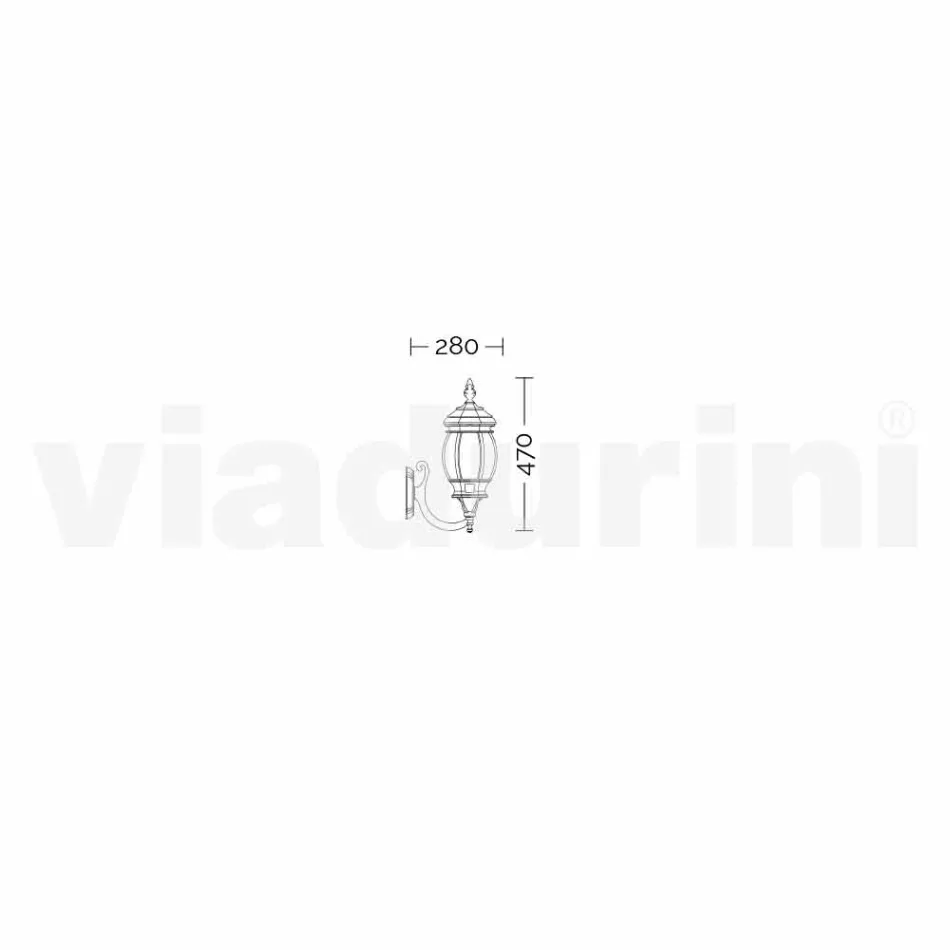 Outdoor wall lamp in aluminum produced in Italy, Anika Viadurini