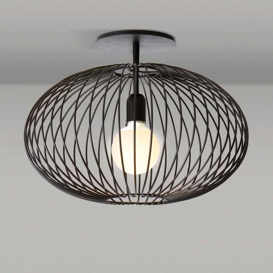Modern ceiling lamp in painted steel, Ø48xH 35 cm, Heila Viadurini
