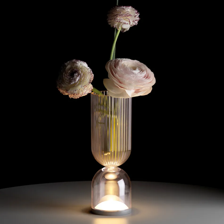 Table Lamp / Vase in Polymethylmethacrylate in 2 Colors - Lucis Viadurini
