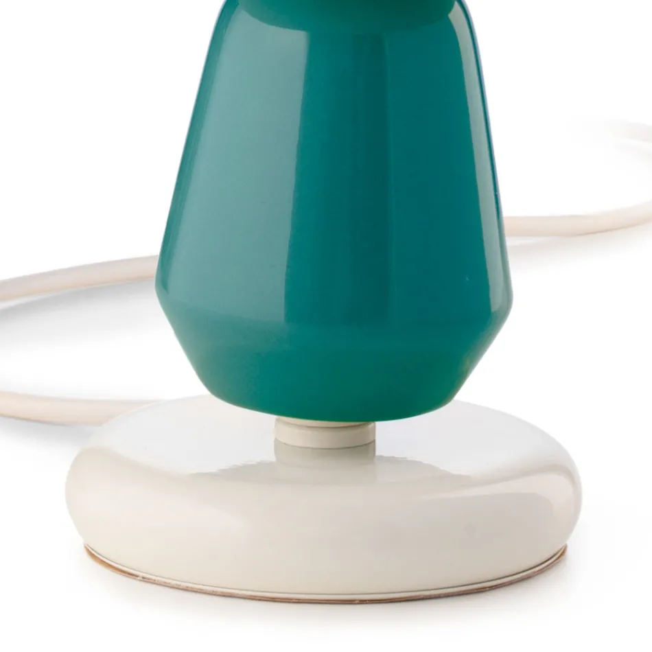 Low Ceramic Table Lamp in 2 Colors Made in Italy - Berimbau Viadurini