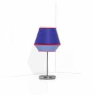 Blue Table Lamp with Chromed Metal Structure Made in Italy - Soya Viadurini