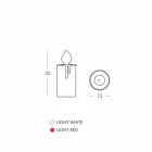 White or Red Luminous Candle Table Lamp Design by Slide - Fiammetta Viadurini